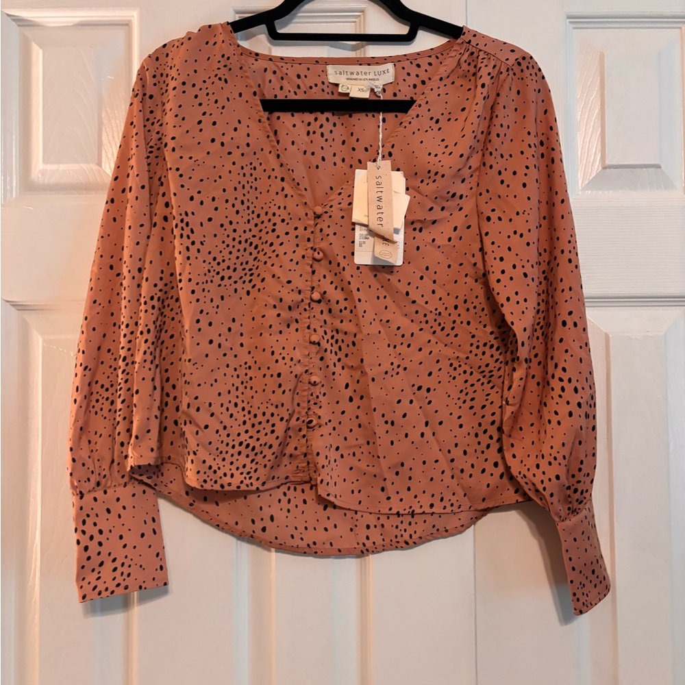 Saltwater LUXE Brown and Black Blouse with Chic Design